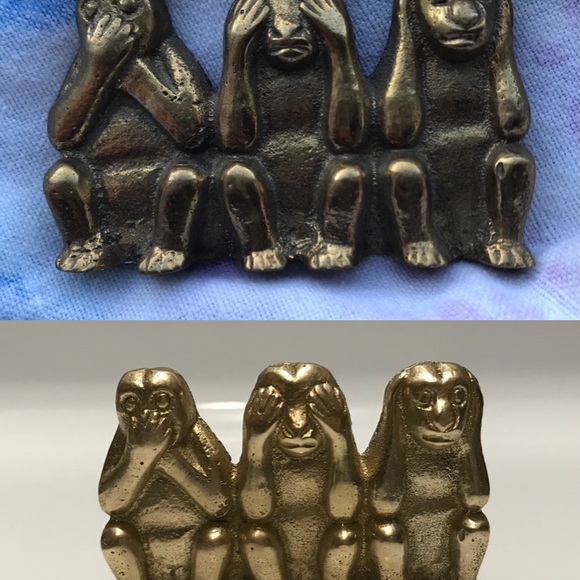 Vintage Wise Monkey Brass Statue - Picture 6 of 6